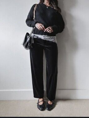 Vintage Black Velvet Pants
